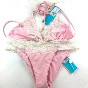 Beach Bunny lady lace pink bikini